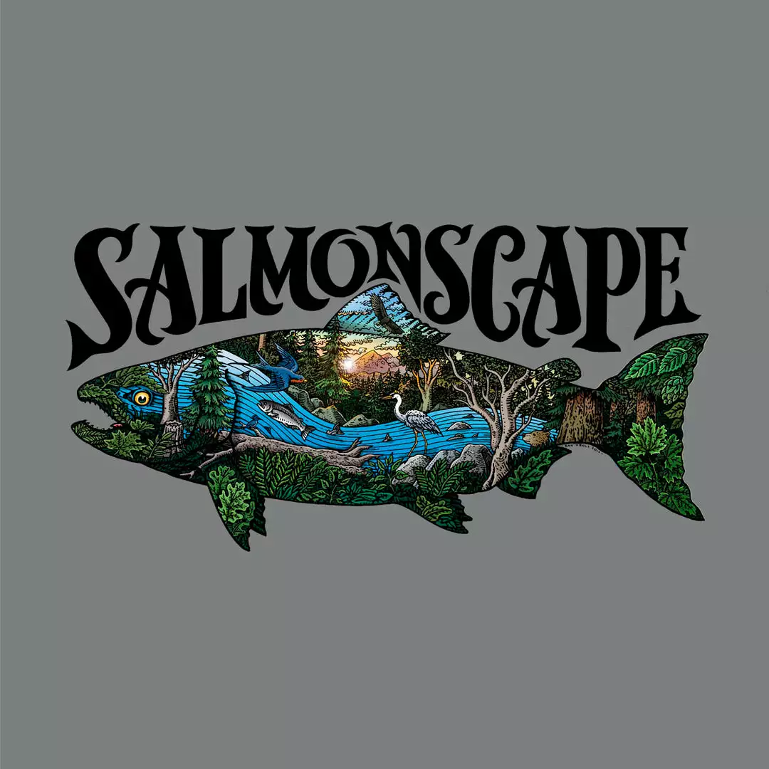 Fat Nancy's Tackle Shop Salmonscape T-Shirt