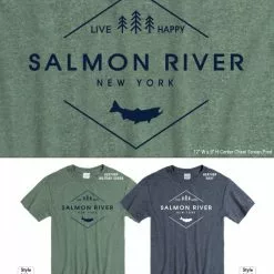 Fat Nancy's Tackle Shop Salmon River Live Happy T-Shirt Apparel