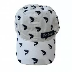 Fat Nancy's Tackle Shop Hat With Salmon Print Design Apparel