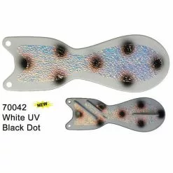 Dreamweaver Spin Doctor Flasher White UV Black Dot Lures