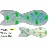 Dreamweaver Spin Doctor Flasher White UV Green Dot Lures
